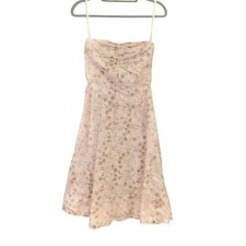 J Crew Strapless Floral ruched midi dress pink size 4