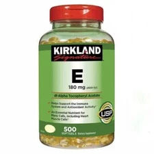 KIRKLAND SIGNATURE VITAMIN E 400 I.U. 500 SOFTGELS .