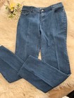 CHICOS Jeans Size 0 Dark Denim Stretch Skinny Jeans Fly Zip Button