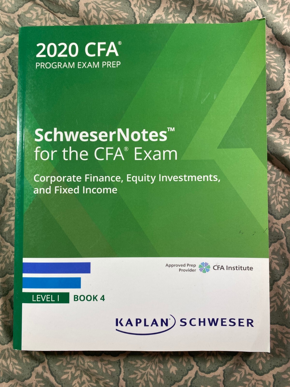 Schweser Notes CFA Exam Prep 2020  Finance Income Investment Level I Book 4-image
