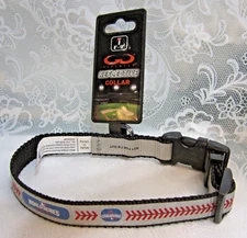 New WORLD SERIES REFLECTIVE ADJUSTABLE Small DOG COLLAR 8"-12" by GameWear