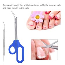 Stainless Steel Pedicure Nail Tool Set Long Handle Toenail Scissors Nails File