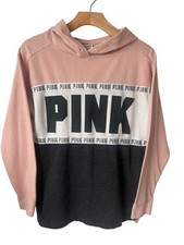 PINK By Victoria's Secret Hoodie Sweatshirt Women's Size XS Pink Gray Pullover