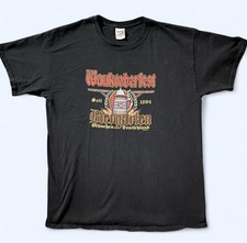 Vintage Germany Biergarten “Wauktoberfest” Black Cotton Tee Men’s Large
