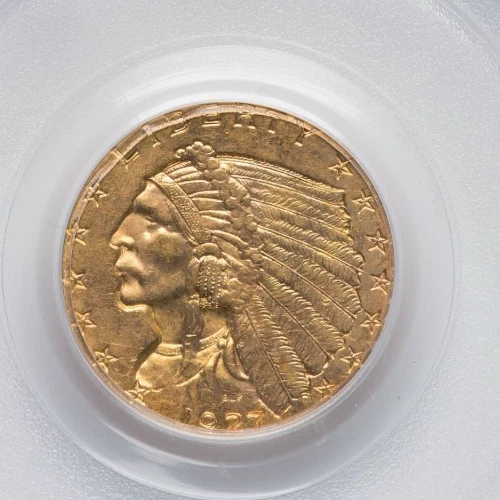 1927 INDIAN HEAD QUARTER EAGLE $2.5 GOLD PCGS AU58 OGH - Image 3 of 4