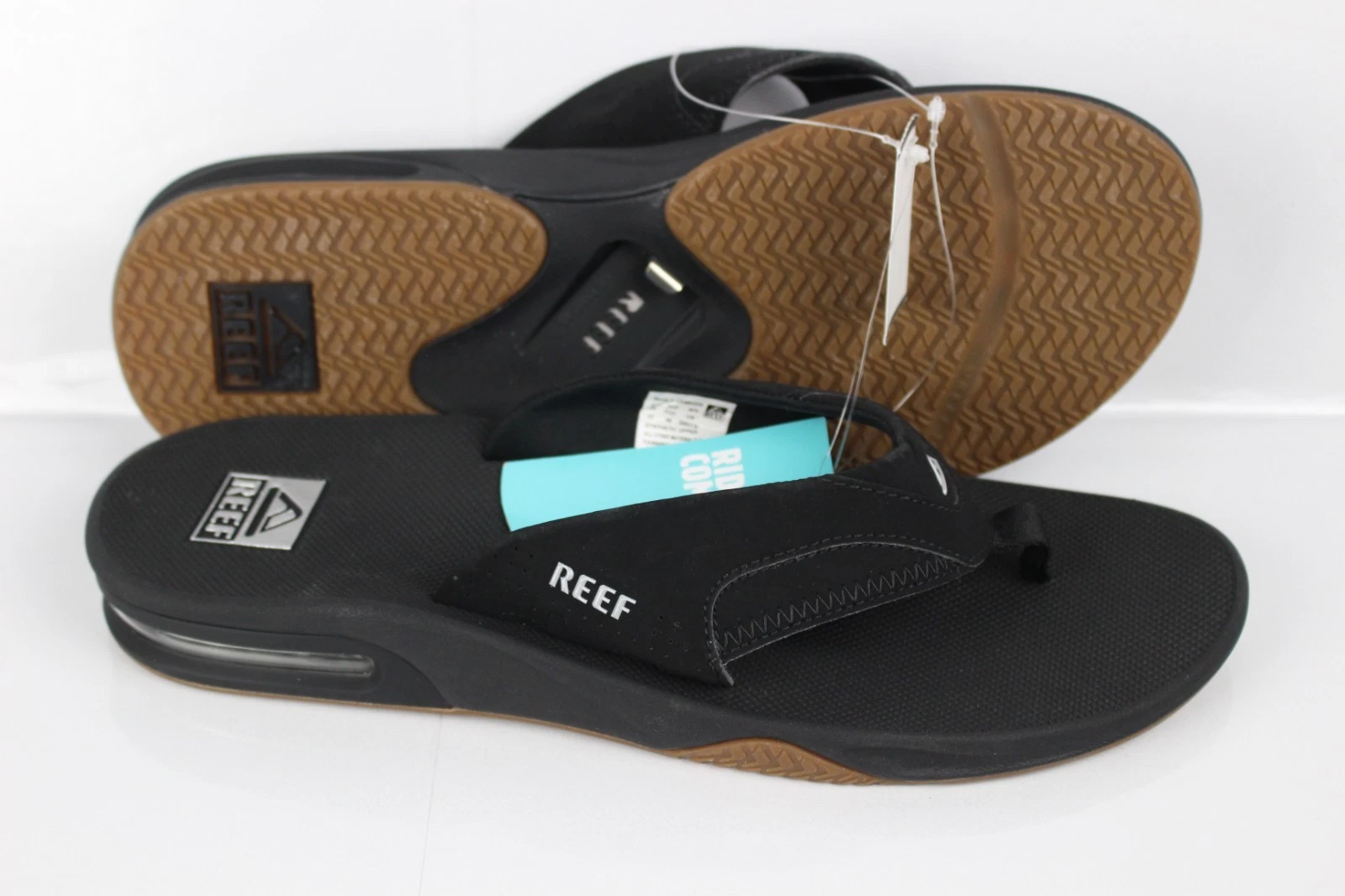 Reef Men's Fanning Flip Flop Sandals w/ Bottle Opener 12 Black Silver
Opens in a new window or tab