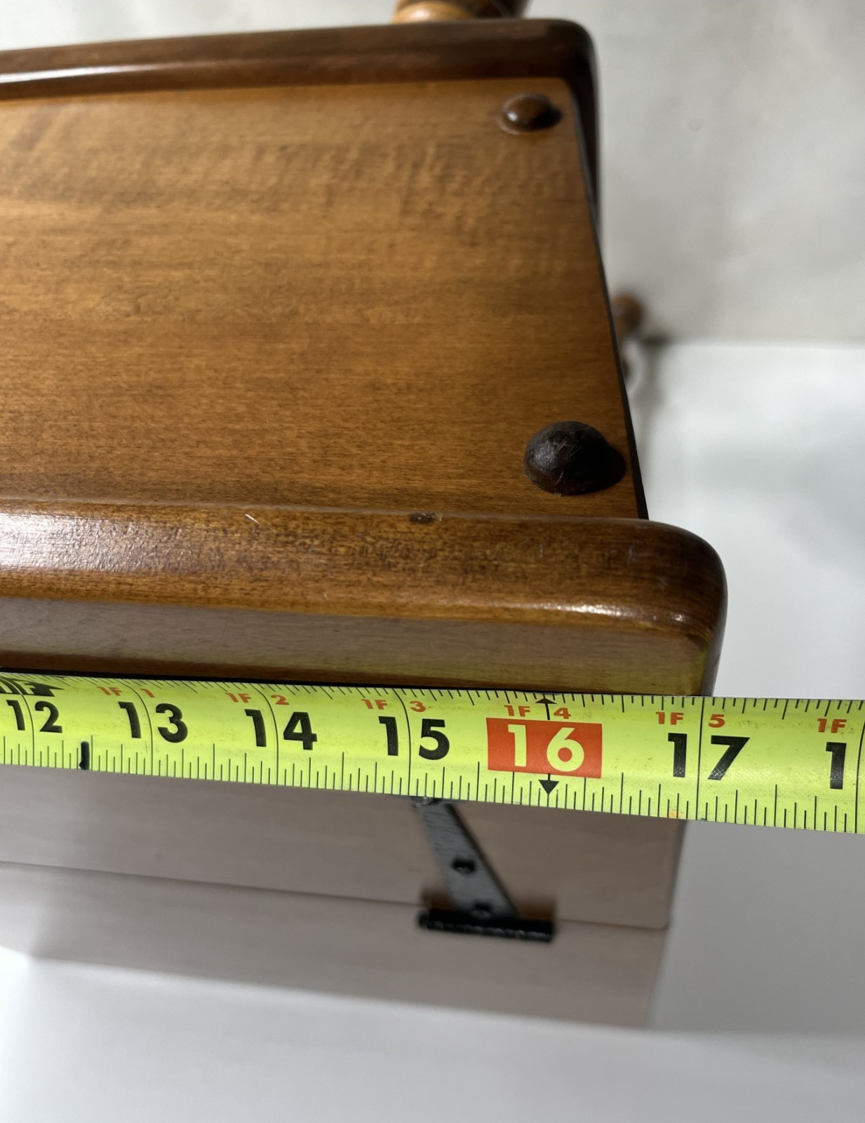 Vintage Ethan Allen Early American Solid Maple Lift Top Sewing Table Dough Box