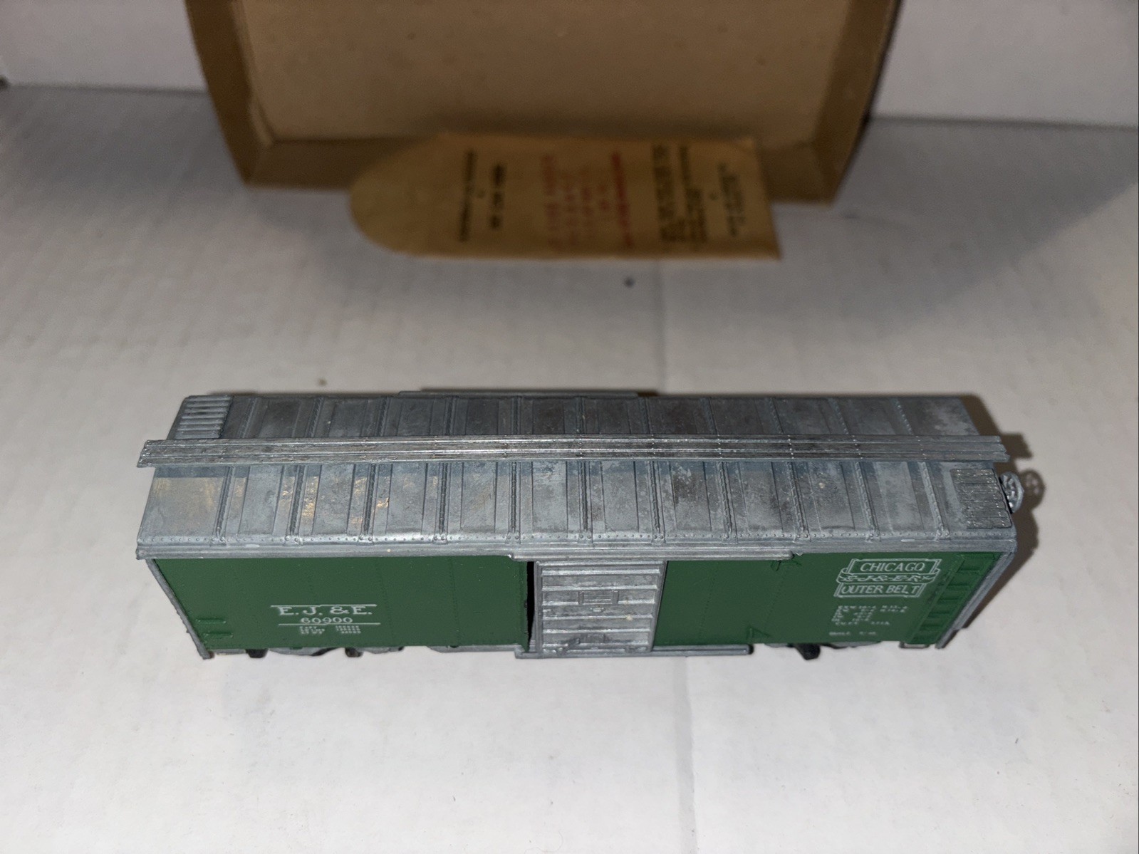 Roundhouse E.J.&E. Diecast 40’ HO Boxcar, Complete, MDC, Vintage