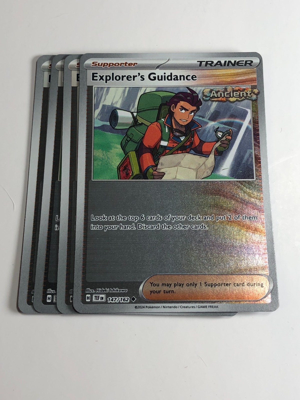 Pokemon TCG Temporal Forces 4x Playset Reverse Holo Explorer's Guidance 147/162 