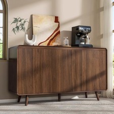 Mid Century Modern Buffet Cabinet with Storage 55 Inch Sideboard Credenza with