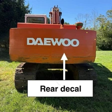 DAEWOO Excavator Rear 48” Sticker DECAL STICKER Logo White
