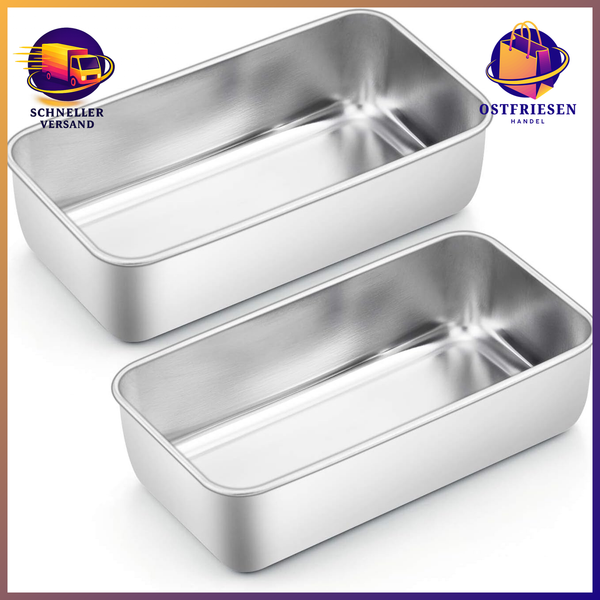 Kastenform 2Er Set Edelstahl 23,5Cm Brotbackform KöNigskuchenform-image