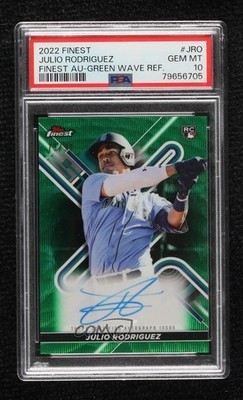 2022 Topps Finest Green Wave Refractor 73/99 Julio Rodriguez Rookie Auto RC 16pn
