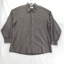 Jhane Barnes Neiman Marcus Shirt Mens XL Brown Geometric Long Sleeve Casual