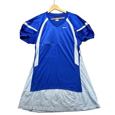 Nike Athletic Dress Y2K Large Blue White Mesh RETRO Activewear Sporty Colorblock