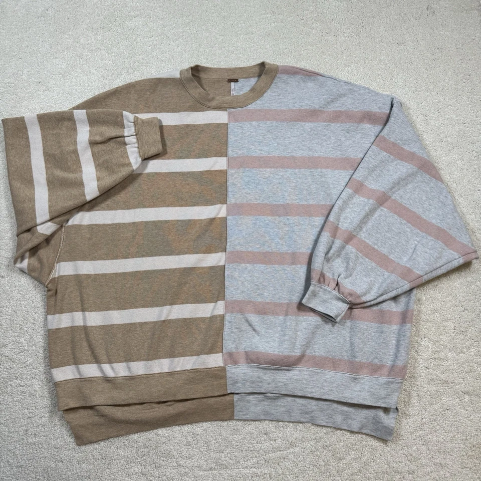 Pullover para mujer Free People Uptown a rayas de gran tamaño talla mediana multicolor Foto 2 de 4