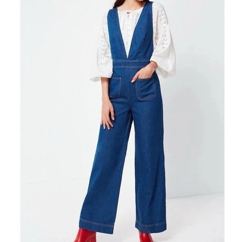BDG Urban Outfitters Eleanor Denim Jumpsuit Wide Leg Blue Womens Size 4