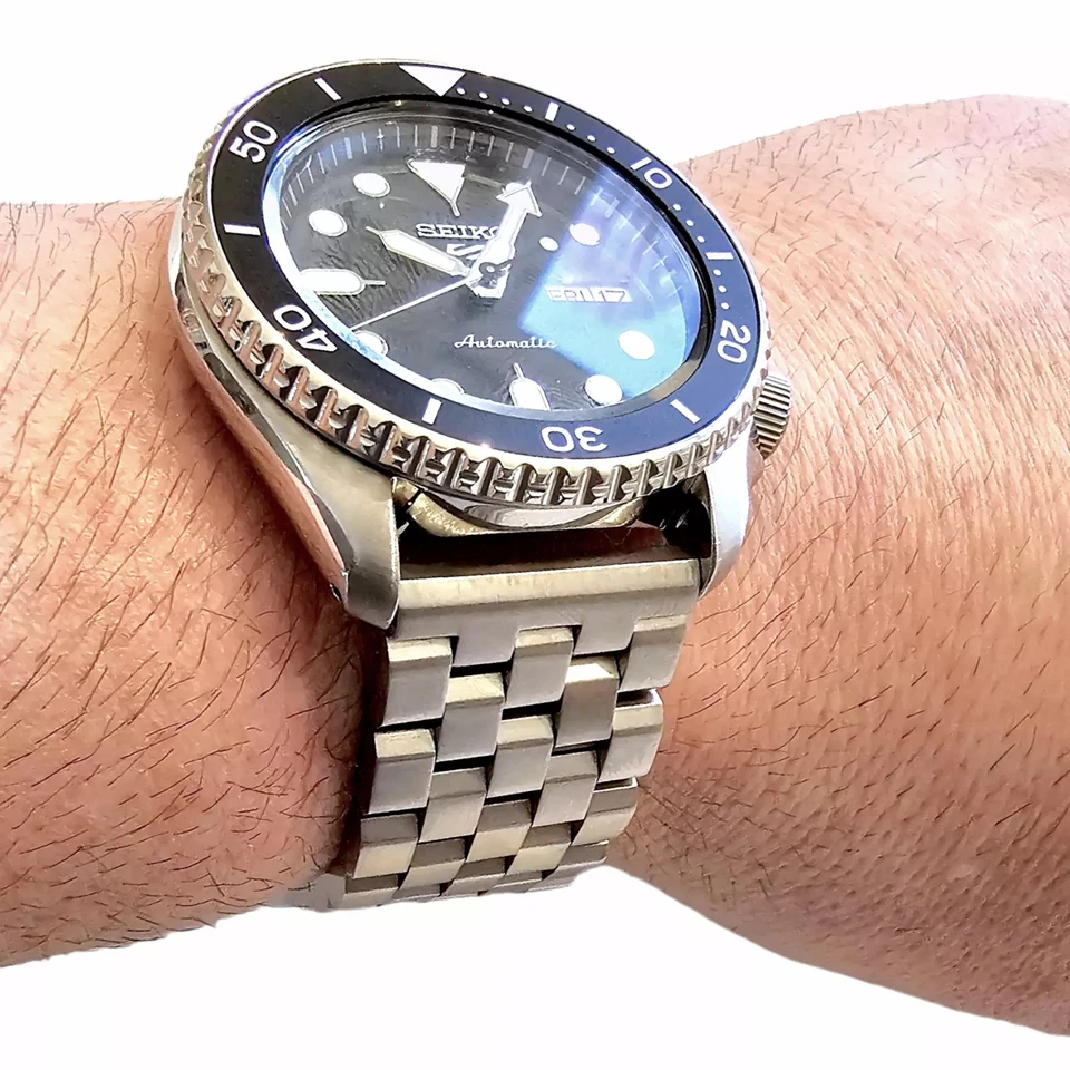 Solid Stainless Steel Watch Strap Band Bracelet Heavy Black PVD 20mm 22mm Mens - Image 4 of 4