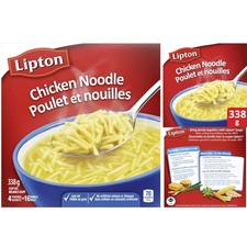 Instant Lipton Chicken Noodle Soup Mix - 338g, Family Favorite with No Additives