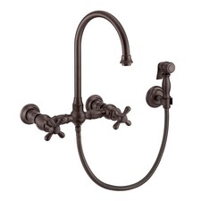 Whitehaus WHKWCR3-9301-NT-ORB Vintage III Bridge Kitchen Faucet 1.5 GPM