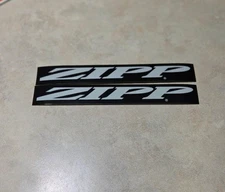 Zipp 7x1" pre-cut white on black high quality weatherproof sticker 2pcs