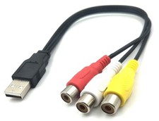 USB to 3RCA Cable, USB A 2.0 Male to 3 RCA Female Video Audio Capture Card AV...