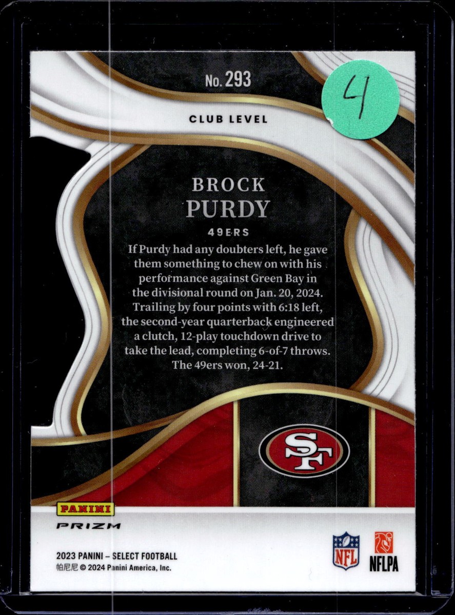 2023 Panini Select #293 Brock Purdy Red and Yellow Prizms Die Cuts