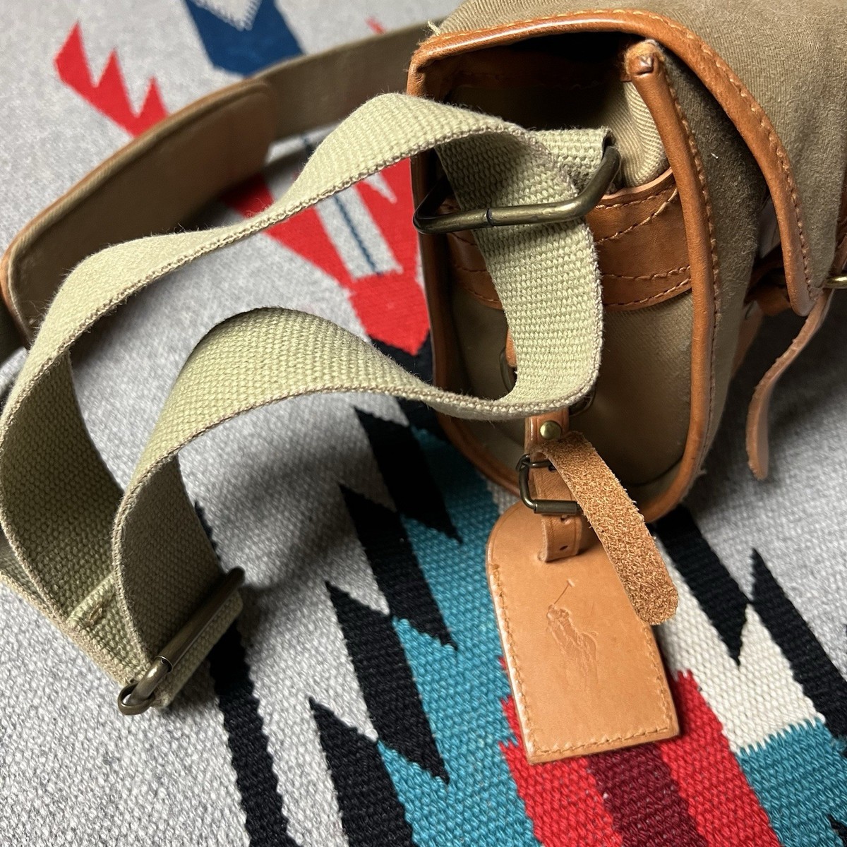 Vintage Polo Ralph Lauren Bag Twill & Leather Messenger Bag Tan | eBay Vintage Polo Ralph Lauren Bag Twill & Leather Messenger Bag Tan | eBay