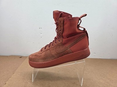 Nike SF Air Force 1 High Boots Shoes Mens Size 11 Dusty Peach Suede Red