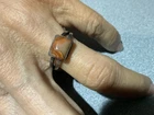 VINTAGE  Sterling Silver CARNELIAN AGATE CABOCHON Ring SZ 7 1/2
