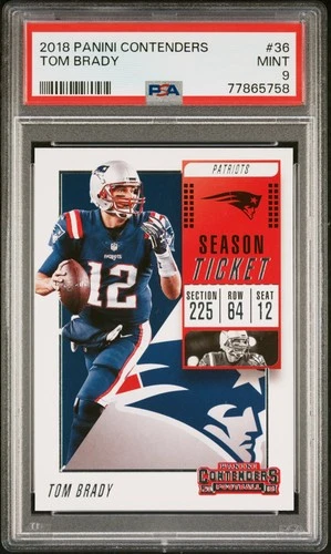 2018 CONTENDERS #36 TOM BRADY PSA 9