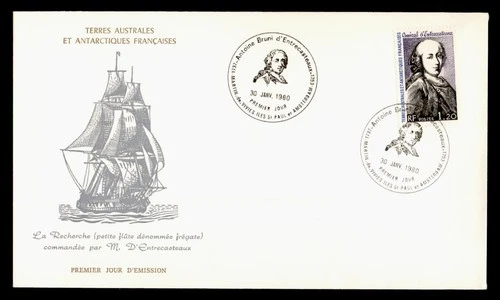 DR WHO 1980 FRENCH ANTARCTIC FSAT FDC ADMIRAL ENTRECASTREAUX M76934
