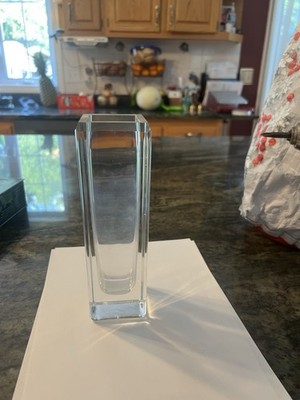 Skruf Full Lead Crystal Vase  81/4 Sweden A 408 Signed Edenfalk Bengt