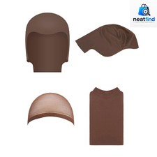 2PCS Latex Bald Caps Nylon Wig Caps Dark Brown Halloween Cosplay Unisex