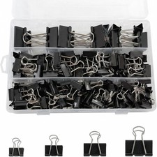 180 Pcs Binder Clips Assorted Sizes, Black Binder Paper Clips Office Clips