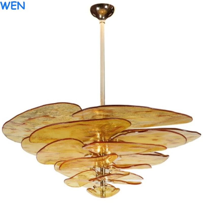 Люстра потолочный светильник с розовым цветком с креплением заподлицо для спальни стеклянный подвесной светильник - Изображение 3 из 4