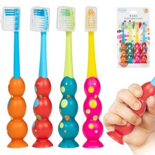 Toddler Toothbrush - Kids Toothbrush Soft Bristles with Suction Cup for Easy ...
