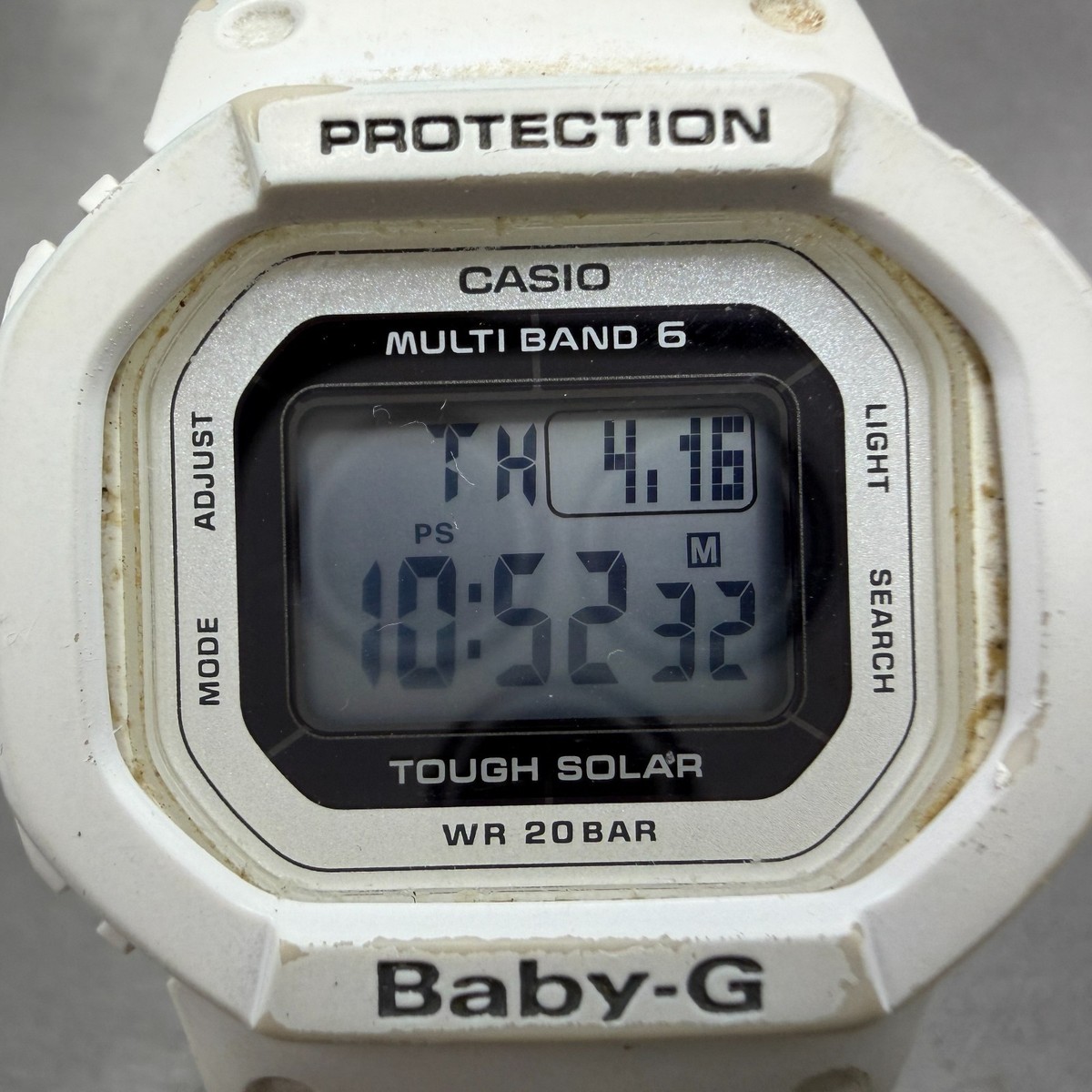 Casio Baby-G BGD-5000 Watch Women 42mm White Alarm Chrono Solar