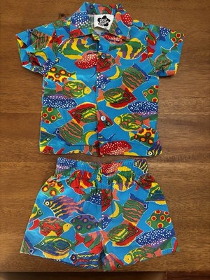 Hilo Hattie Toddler Tropical Fish Outfit 2 Piece Size 4