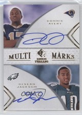 2008 SP Rookie Threads Multi-Marks Dual Donnie Avery DeSean Jackson Auto 2k0