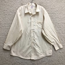 Brooks Brothers 346 Dress Shirt 18 Adult Yellow Regular Fit Non Iron Preppy Mens