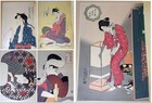 Ukiyo-E Beauty Masterpiece Woodblock Print Set 5 pcs Adachi Female Figures Used