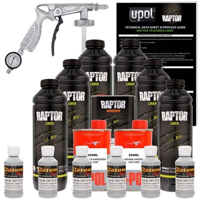 U-POL Raptor Tintable Mesa Gray Spray-On Truck Bed Liner Spray Gun, 6 Quarts