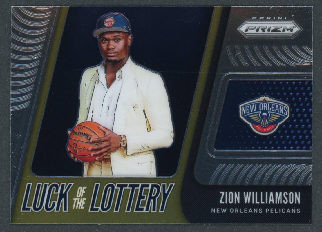 2019-20 Panini Prizm Zion Williamson Luck of the Lottery Rookie RC #1 Pelicans