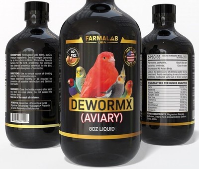 Farmalab DEWORMX Liquid Extra Strength 8oz Budgies, Parakeet, Finches  all Birds