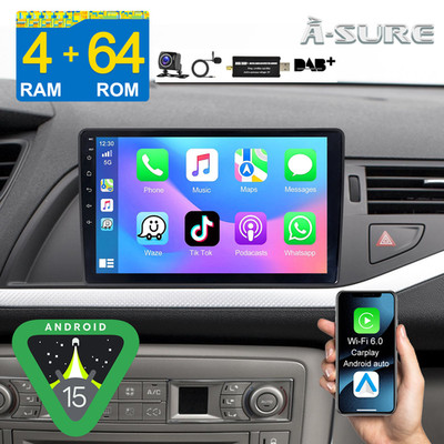 DAB+ 4+64G Android15 Autoradio Für Citroen C5 III 2008-2016 Carplay GPS Navi FM
