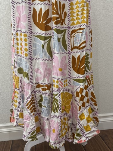Maxi abito floreale cuore carta donna S cravatta schiena boho giardino festa multicolore - Foto 4 di 10