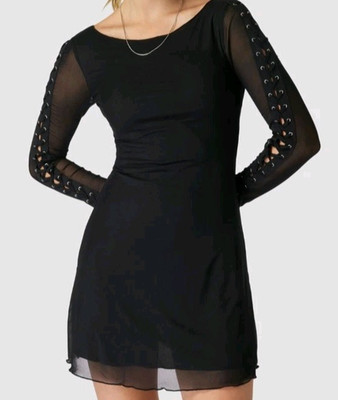 Review P&C Mini Kleid mit Mesh-Ärmeln Gr. M / 38-40 Schwarz gefüttert NEU