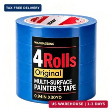 4 Rolls Premium Painters Tape, Blue Tape, Masking Tape, Paint Tape for Multi-Pur