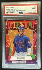 2025 Topps Finest Juan Soto Fiesta Red Refractor #/5 Mets PSA 9